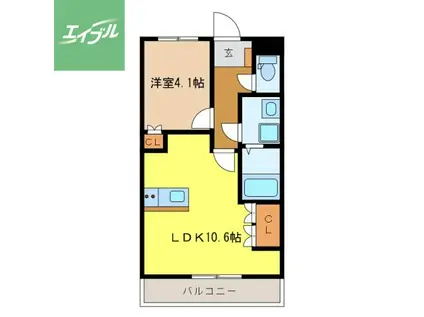 アドバンスII(1LDK/2階)の間取り写真