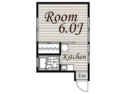 小倉ハウス(ワンルーム/1階)の間取り写真