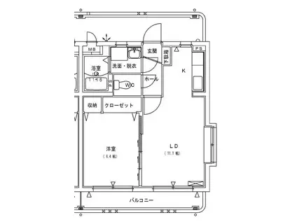 TRUSTYIII(1LDK/2階)の間取り写真