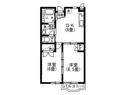 モンシャトー荻窪(2DK/1階)の間取り写真
