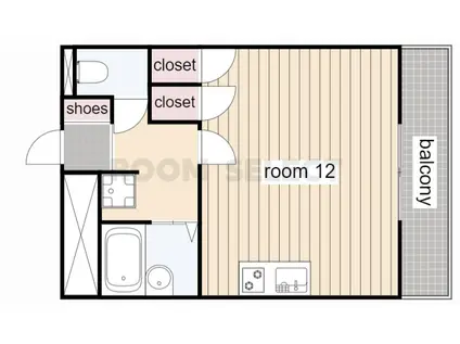 パークハウスタカシ(ワンルーム/1階)の間取り写真