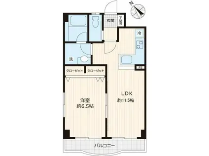 コルトンハイツ(1LDK/3階)の間取り写真