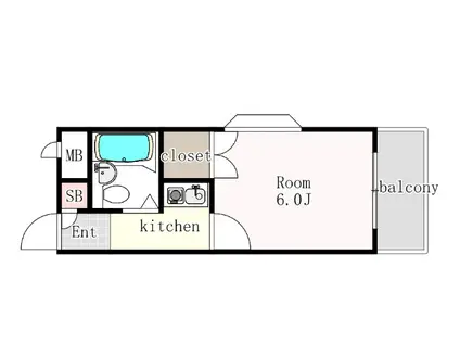 ラックポート美野島(1K/1階)の間取り写真