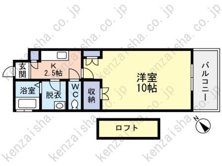アルハンブラ(1K/2階)の間取り写真