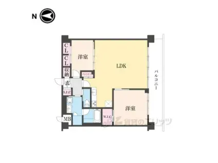 プレジオ宝塚ASIAN(2LDK/4階)の間取り写真