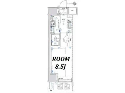 アルテシモラート(1K/7階)の間取り写真