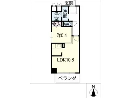 クレール イワタ(1LDK/4階)の間取り写真