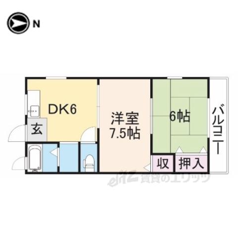プレアール南住吉(2DK/2階)の間取り写真