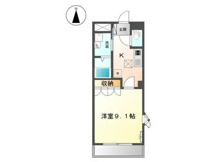 ピュアフェリシス(1K/1階)の間取り写真