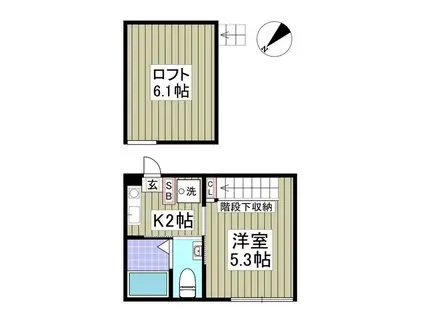 ダルーチャ北初富I(1K/1階)の間取り写真