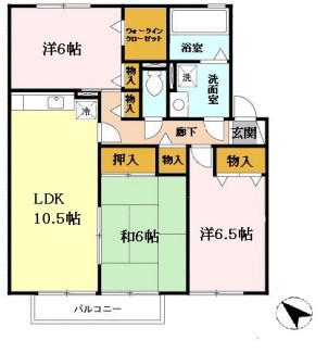 グレイスコート C棟(3LDK/2階)の間取り写真
