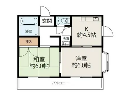 プチメゾントシ(2DK/2階)の間取り写真