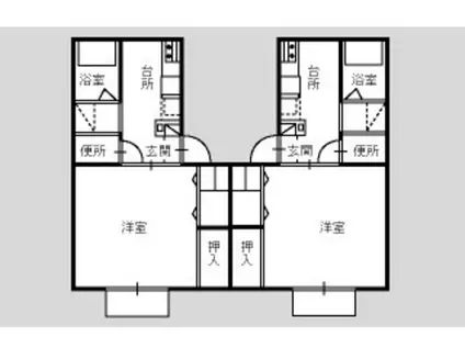 イワガミハイツ(1K/1階)の間取り写真