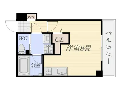 グランシャトー薬師(ワンルーム/5階)の間取り写真