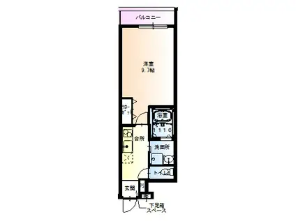 フジパレス花園西町(1K/2階)の間取り写真