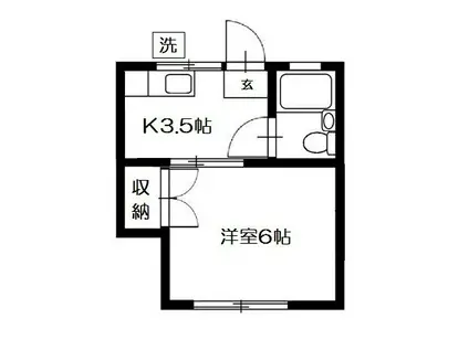 トピア上原(1K/2階)の間取り写真