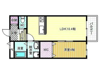 グレイス高見の里(1LDK/1階)の間取り写真