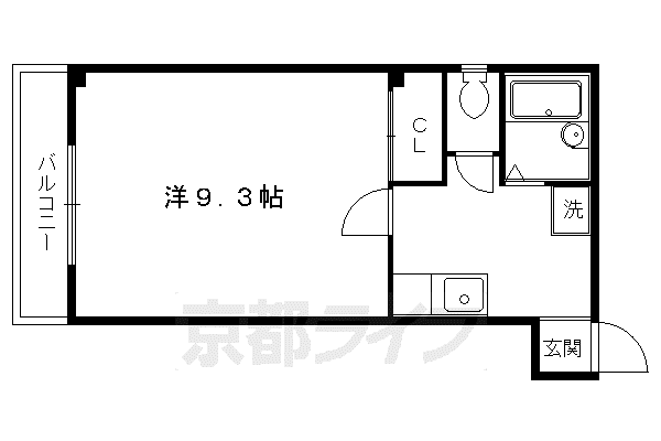 コスモハイツ宝ヶ池(1K/3階)の間取り写真