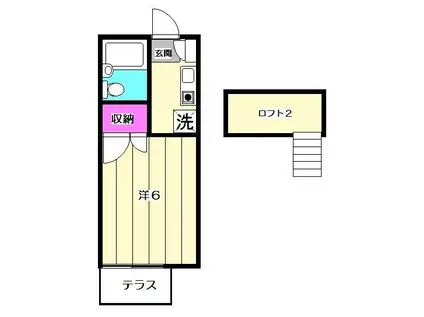 ヴィラビアンカ(1K/1階)の間取り写真