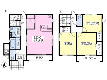 VOLVER E棟(3LDK/1階)の間取り写真