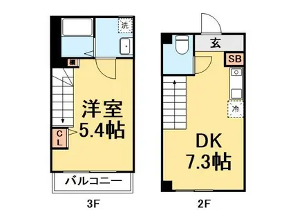 BENNY立石(1DK/2階)の間取り写真