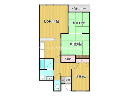 バーンフリート大和田(3LDK/4階)の間取り写真