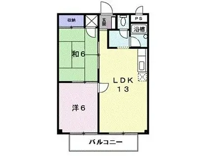 シティハイツ千種I(2LDK/2階)の間取り写真
