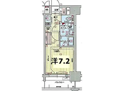 プレサンス丸の内レジデンスII(1K/6階)の間取り写真