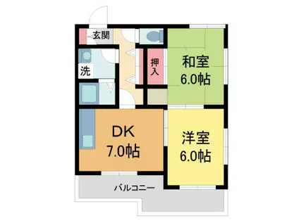 エクセル三条(2DK/1階)の間取り写真