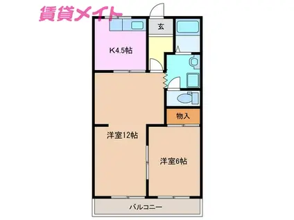 フォレストパーク(2K/1階)の間取り写真