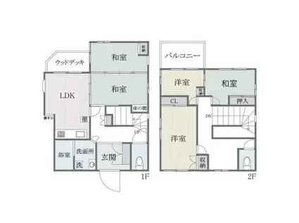 若久4丁目戸建(5LDK/1階)の間取り写真