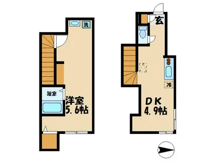ソルナクレイシア祖師谷(1DK/1階)の間取り写真