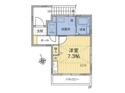 砧3丁目18-15 2F(ワンルーム/1階)の間取り写真