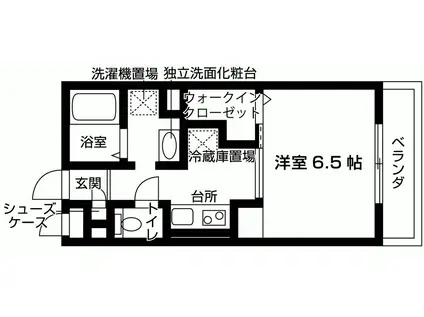 コンテネレッツア枚方I(1K/3階)の間取り写真