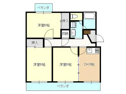 サンステージ21(3DK/4階)の間取り写真