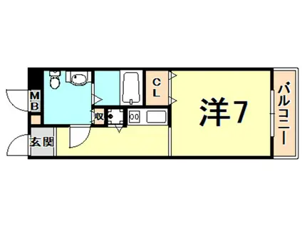 ソフィア武庫川(1K/3階)の間取り写真