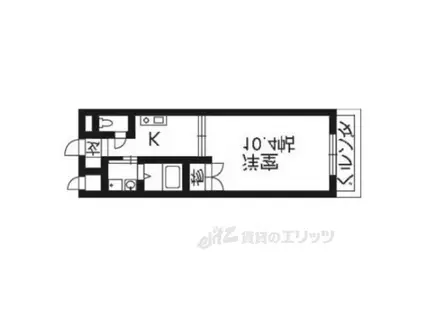 グランディア 上桂(1K/2階)の間取り写真