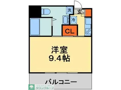 マリンパレス登戸(1K/2階)の間取り写真