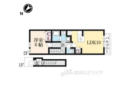 ドミール・ブロッサムⅠ(ワンルーム/2階)の間取り写真