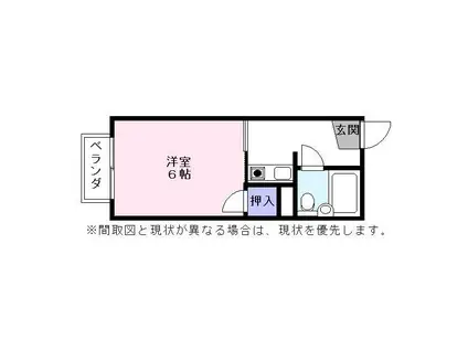 プレステージ後三条(1K/2階)の間取り写真