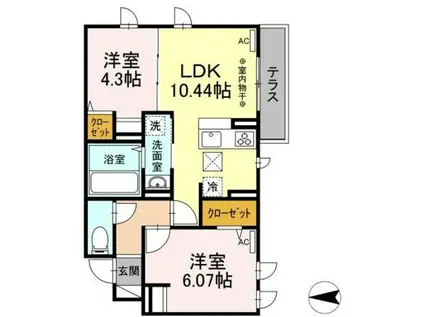 NKガーデン(2LDK/1階)の間取り写真