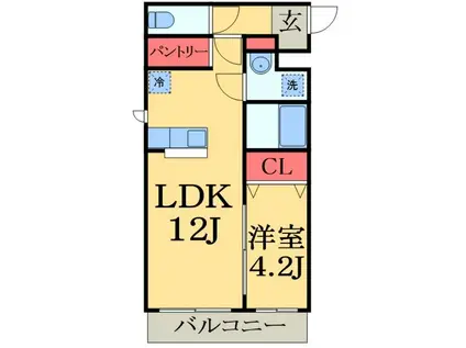 コクーン蘇我(1LDK/2階)の間取り写真