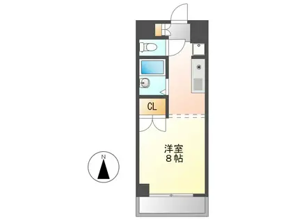 オークヒルズ円庄II(ワンルーム/3階)の間取り写真