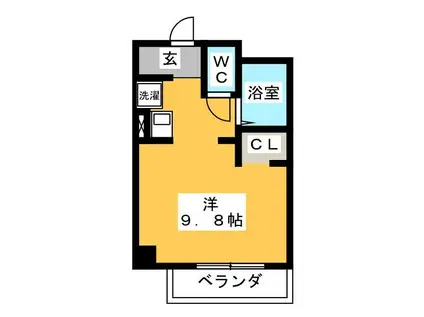 エスモア銀座イースト(ワンルーム/1階)の間取り写真