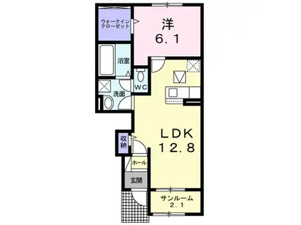 スペランツァI(1LDK/1階)の間取り写真