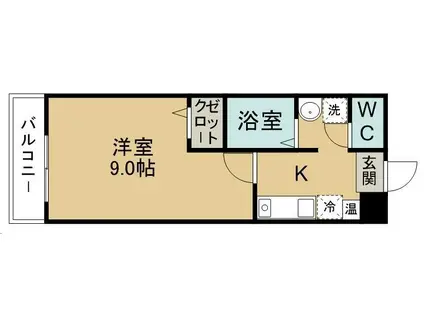 全健ハイム小松島(1K/2階)の間取り写真