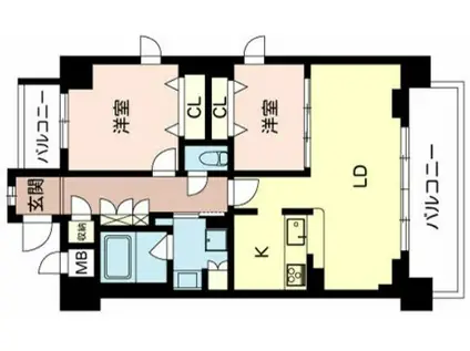 VERDURE江坂広芝町(2LDK/5階)の間取り写真