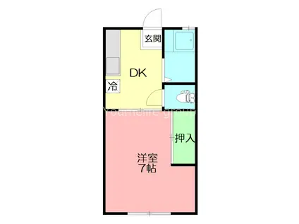 オレンジハイツII(1DK/2階)の間取り写真