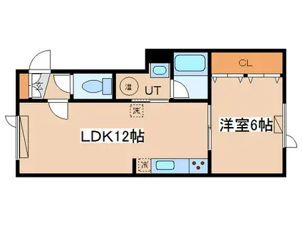 エクセルコート緑ヶ岡(1LDK/2階)の間取り写真