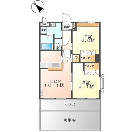アメニティハイムLR(2LDK/1階)の間取り写真